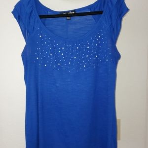 Royal blue studded shirt / blouse